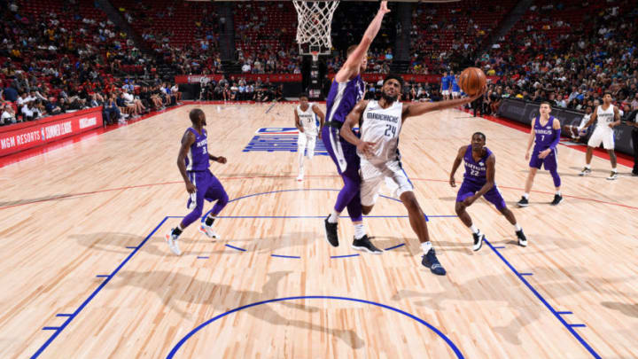 LAS VEGAS, NV - JULY 8: Josh Reaves #24 of the Dallas Mavericks goes to the basket against the Sacramento Kings on July 8, 2019 at the Thomas & Mack Center in Las Vegas, Nevada. NOTE TO USER: User expressly acknowledges and agrees that, by downloading and/or using this photograph, user is consenting to the terms and conditions of the Getty Images License Agreement. Mandatory Copyright Notice: Copyright 2019 NBAE (Photo by Bart Young/NBAE via Getty Images)