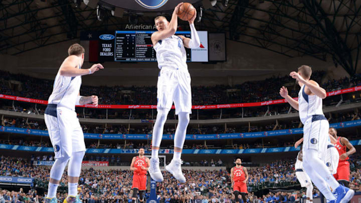 Dallas Mavericks Kristaps Porzingis Copyright 2019 NBAE (Photo by Glenn James/NBAE via Getty Images)