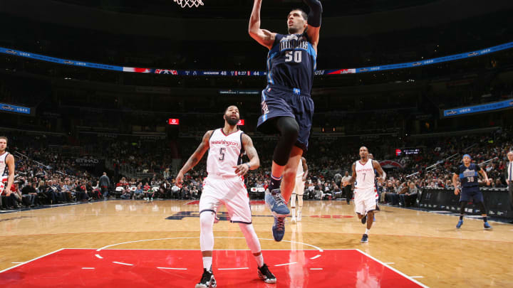 WASHINGTON, DC – MARCH 15: Salah Mejri #50 of the Dallas Mavericks shoots the ball against the Washington Wizards during the game on March 15, 2017 at Verizon Center in Washington, DC. NOTE TO USER: User expressly acknowledges and agrees that, by downloading and or using this Photograph, user is consenting to the terms and conditions of the Getty Images License Agreement. Mandatory Copyright Notice: Copyright 2017 NBAE (Photo by Ned Dishman/NBAE via Getty Images)