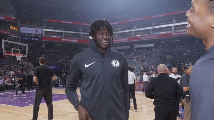 SACRAMENTO, CA - FEBRUARY 3: Johnathan Motley #6 of the Dallas Mavericks looks on prior to the game against the Sacramento Kings on February 3, 2018 at Golden 1 Center in Sacramento, California. NOTE TO USER: User expressly acknowledges and agrees that, by downloading and or using this photograph, User is consenting to the terms and conditions of the Getty Images Agreement. Mandatory Copyright Notice: Copyright 2018 NBAE (Photo by Rocky Widner/NBAE via Getty Images)