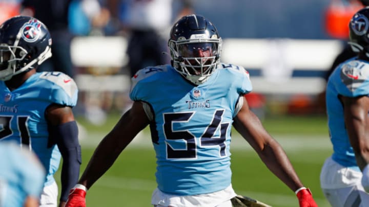 Rashaan Evans #54 of the Tennessee Titans (Photo by Wesley Hitt/Getty Images) Rashaan Evans #54 of the Tennessee Titans (Photo by Wesley Hitt/Getty Images)