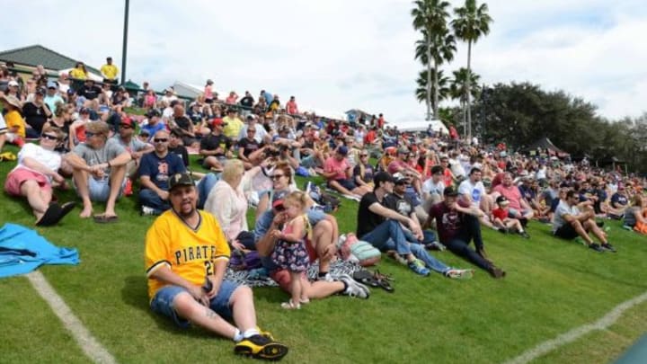 Mar 5, 2016; Lake Buena Vista, FL, USA; A general view as fans enjoy the sunshine during the spring training game between the Pittsburgh Pirates and Atlanta Braves at Champion Stadium. Mandatory Credit: Jonathan Dyer-USA TODAY Sports
