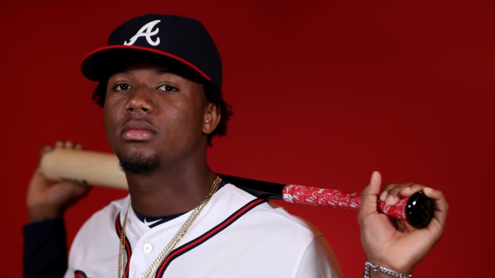 Ronald Acuna Jr. #13 of the Atlanta Braves poses for a portrait News  Photo - Getty Images