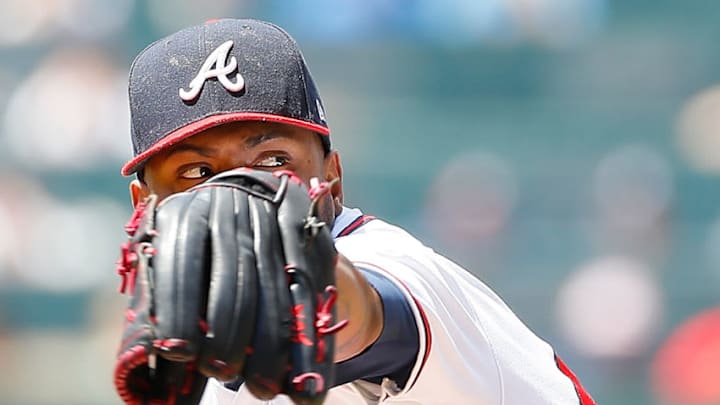 ATLANTA, GEORGIA - JUNE 13: Julio Teheran #49 of the Atlanta Braves pitches in the first inning against the Pittsburgh Pirates at SunTrust Park on June 13, 2019 in Atlanta, Georgia. (Photo by Kevin C. Cox/Getty Images)