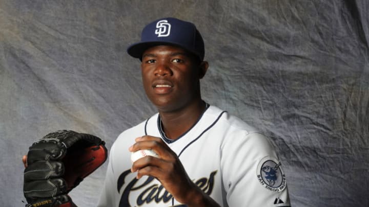 PEORIA, AZ - FEBRUARY 27: Jose De Paula #65 of the San Diego Padres poses for a portrait during a photo day at Peoria Stadium on February 27, 2012 in Peoria, Arizona. (Photo by Rich Pilling/Getty Images)