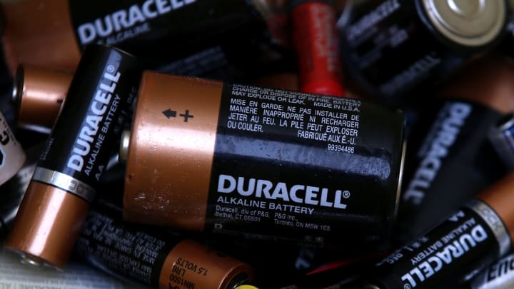 SAN RAFAEL, CA – NOVEMBER 13: Duracell batteries sit in a recycling bin at a Batteries Plus store on November 13, 2014 in San Rafael, California.  There really is a reason for using this photo.  (Photo by Justin Sullivan/Getty Images)