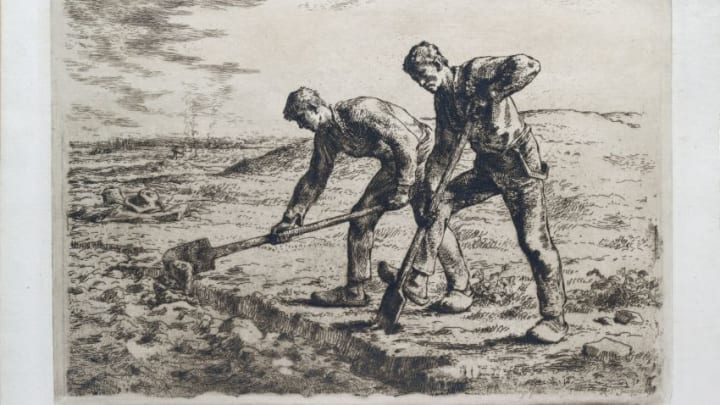 The Diggers, 1855-1856. Artist Jean Francois Millet. MLB and the MLBPA may be digging a hole too deep for the Braves and the rest of baseball to get out of. (Photo by Ashmolean Museum/Heritage Images/Getty Images)