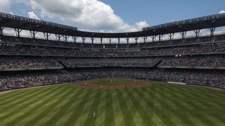ATLANTA, GA - JUNE 17: Overall of the stadium during the game against the San Diego Padres at SunTrust Park on June 17, 2018, in Atlanta, Georgia. The Braves won 4-1. (Photo by Carl Fonticella/Beam Imagination/Atlanta Braves/Getty Images)