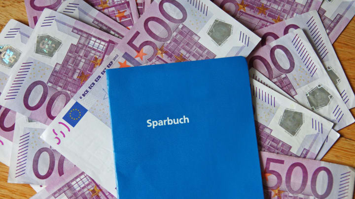 MUNICH, GERMANY – MAY 09: A Bank book with 500 Euro banknotes. on May 09, 2010 in Munich, Germany. (Photo by EyesWideOpen/Getty Images)