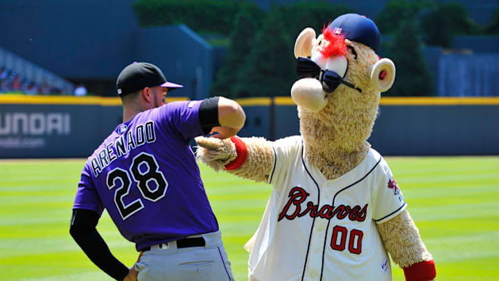 It would be good to re-acquainted Arenado with Blooper... with both in Atlanta Braves colors. (Photo by Logan Riely/Getty Images) It would be good to re-acquainted Arenado with Blooper... with both in Atlanta Braves colors. (Photo by Logan Riely/Getty Images)