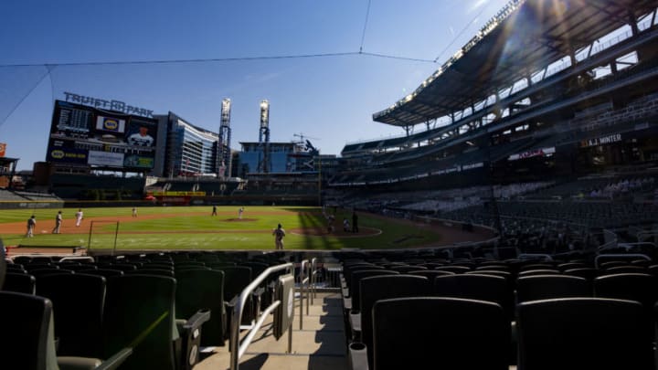 ATLANTA, GEORGIA - SEPTEMBER 07: General view as the Atlanta Braves take on the Miami Marlins at Truist Park on September 7, 2020 in Atlanta, Georgia. (Photo by Carmen Mandato/Getty Images)