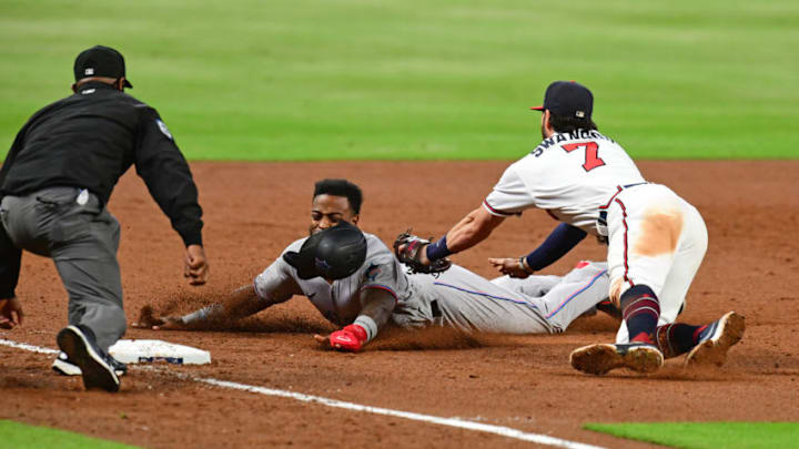 Sometimes Atlanta Braves baseball ends up just this close. (Photo by Scott Cunningham/Getty Images)