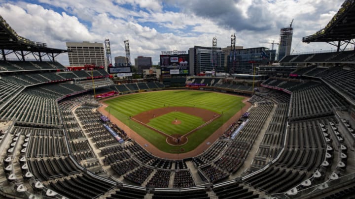 These Truist Park/Atlanta Braves seats will not remain empty for much longer. (Photo by Carmen Mandato/Getty Images)