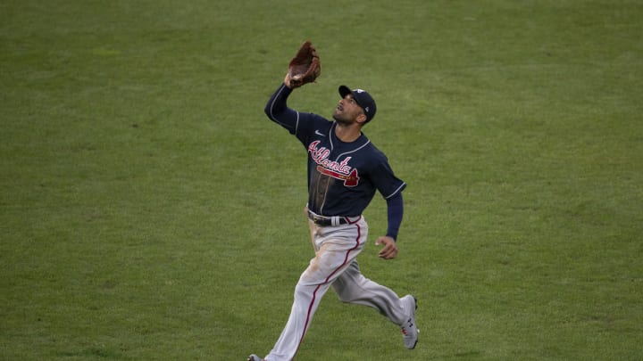 Nick Markakis #22 of the Atlanta Braves. (Photo by Mitchell Leff/Getty Images)