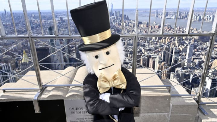 The Wake Forest University mascot Demon Deacon is still annoyed that the Atlanta Braves took Jared Shuster away from his team. (Photo by Roy Rochlin/Getty Images for Empire State Realty Trust)