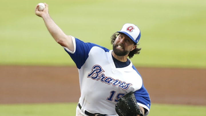 ATLANTA, GA - AUGUST 18: Pitcher R.A. Dickey