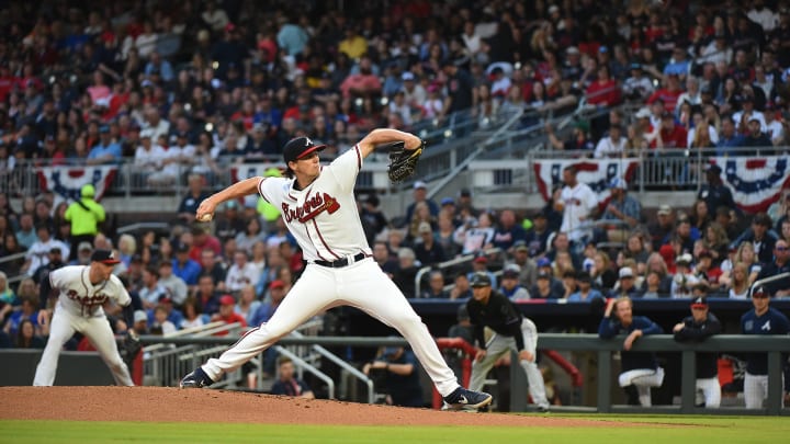 Kyle Wright #65 of the Atlanta Braves. (Photo by Logan Riely/Getty Images)