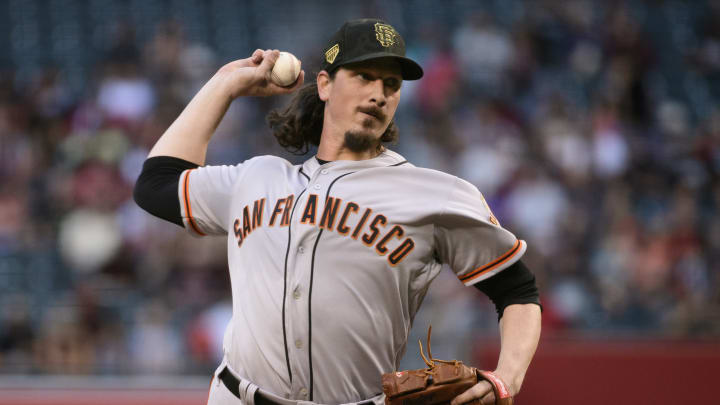 PHOENIX, ARIZONA – MAY 17: Jeff  Samardzija #29 of the San Francisco Giants delivers a pitch in the first inning of the MLB game against the Arizona Diamondbacks at Chase Field on May 17, 2019 in Phoenix, Arizona. (Photo by Jennifer Stewart/Getty Images)