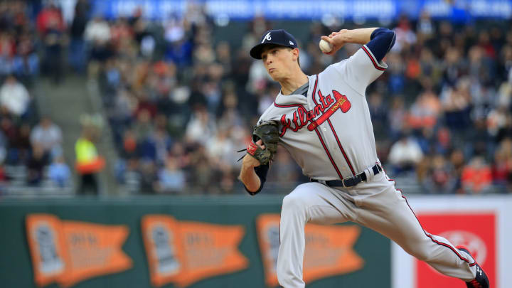 SAN FRANCISCO, CALIFORNIA – MAY 22: Max  Fried #54 of the Atlanta Braves pitches during the first inning against the San Francisco Giants at Oracle Park on May 22, 2019 in San Francisco, California. (Photo by Daniel Shirey/Getty Images)
