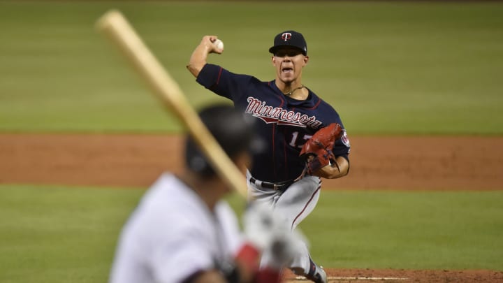 MIAMI, FL – JULY 31: Jose  Berrios #17 of the Minnesota Twins throws a pitch during the second inning against the Miami Marlins at Marlins Park on July 31, 2019 in Miami, Florida. (Photo by Eric Espada/Getty Images)