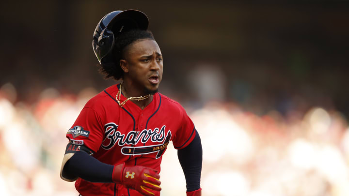 Ozzie Albies #1 of the Atlanta Braves (Photo by Todd Kirkland/Getty Images)