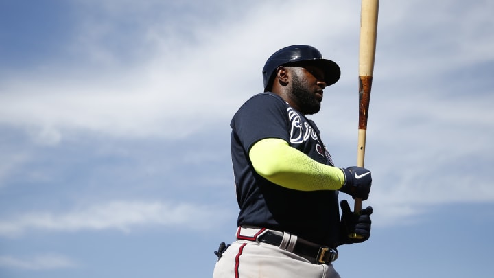 FORT MYERS, FLORIDA – MARCH 01: Marcell Ozuna #20 of the Atlanta Braves (Photo by Michael Reaves/Getty Images)