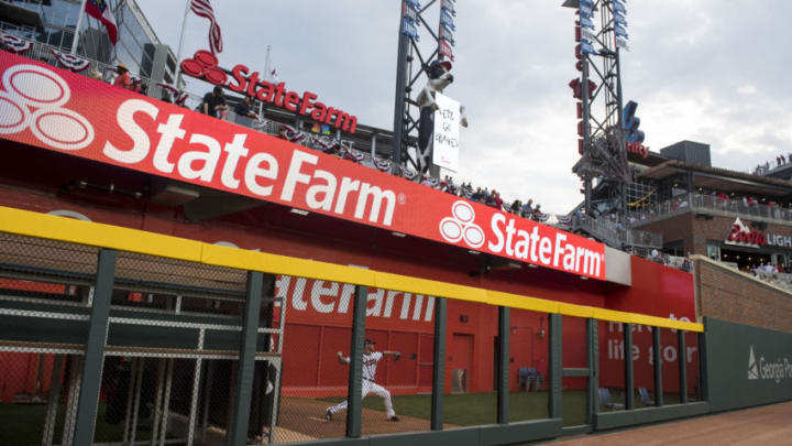 Home bullpen before game against Washington Nationals at SunTrust Park on April 18, 2017 (Photo by Pouya Dianat/Beam/Atlanta Braves/Getty Images)