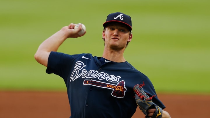 Mike Soroka #40 of the Atlanta Braves. (Photo by Kevin C. Cox/Getty Images)