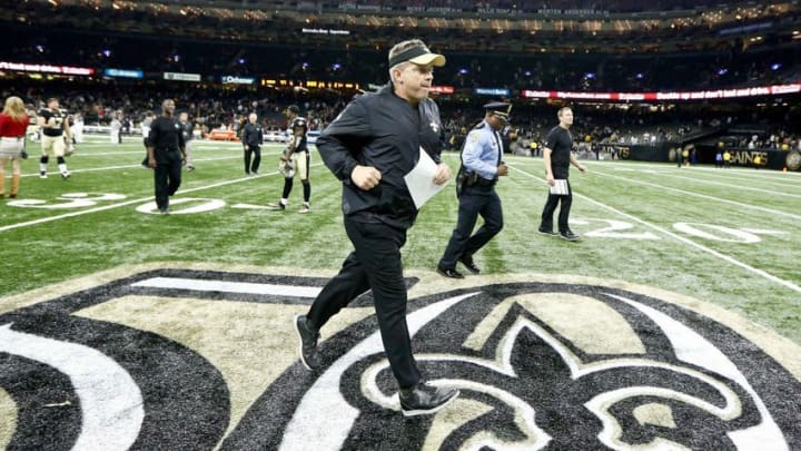 Nov 27, 2016; New Orleans, LA, USA; New Orleans Saints head coach Sean Payton runs off the field following a win against the Los Angeles Rams in a game at the Mercedes-Benz Superdome. The Saints defeated the Rams 49-21. Mandatory Credit: Derick E. Hingle-USA TODAY Sports Nov 27, 2016; New Orleans, LA, USA; New Orleans Saints head coach Sean Payton runs off the field following a win against the Los Angeles Rams in a game at the Mercedes-Benz Superdome. The Saints defeated the Rams 49-21. Mandatory Credit: Derick E. Hingle-USA TODAY Sports