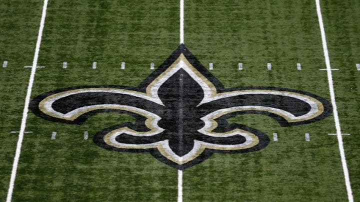 NEW ORLEANS, LA - SEPTEMBER 11: The New Orleans Saints logo is seen on the field during a game at Mercedes-Benz Superdome on September 11, 2016 in New Orleans, Louisiana. (Photo by Jonathan Bachman/Getty Images) NEW ORLEANS, LA - SEPTEMBER 11: The New Orleans Saints logo is seen on the field during a game at Mercedes-Benz Superdome on September 11, 2016 in New Orleans, Louisiana. (Photo by Jonathan Bachman/Getty Images)