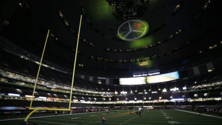 NEW ORLEANS, LOUISIANA - SEPTEMBER 13: An empty stadium is shown during the first quarter during a game between the New Orleans Saints and the Tampa Bay Buccaneers at Mercedes-Benz Superdome on September 13, 2020 in New Orleans, Louisiana. (Photo by Chris Graythen/Getty Images)