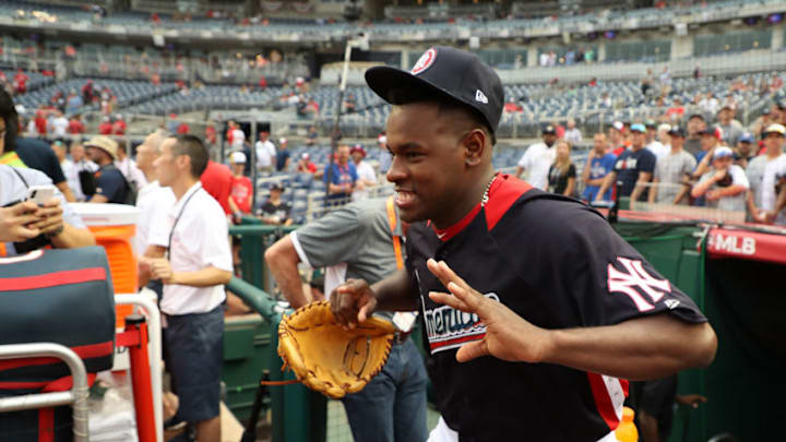 WASHINGTON, DC - JULY 16: Luis Severino #40 during Gatorade All-Star Workout Day at Nationals Park on July 16, 2018 in Washington, DC. (Photo by Rob Carr/Getty Images) WASHINGTON, DC - JULY 16: Luis Severino #40 during Gatorade All-Star Workout Day at Nationals Park on July 16, 2018 in Washington, DC. (Photo by Rob Carr/Getty Images)