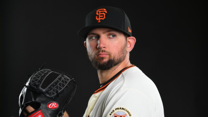 SCOTTSDALE, AZ - FEBRUARY 21: Jake Barrett #63 of the San Francisco Giants poses during the Giants Photo Day on February 21, 2019 in Scottsdale, Arizona. (Photo by Jamie Schwaberow/Getty Images)