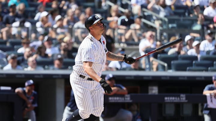 NEW YORK, NEW YORK - MAY 27: Gary Sanchez #24 of the New York Yankees hits an eighth inning home run against the San Diego Padres during their game at Yankee Stadium on May 27, 2019 in New York City. (Photo by Al Bello/Getty Images) NEW YORK, NEW YORK - MAY 27: Gary Sanchez #24 of the New York Yankees hits an eighth inning home run against the San Diego Padres during their game at Yankee Stadium on May 27, 2019 in New York City. (Photo by Al Bello/Getty Images)