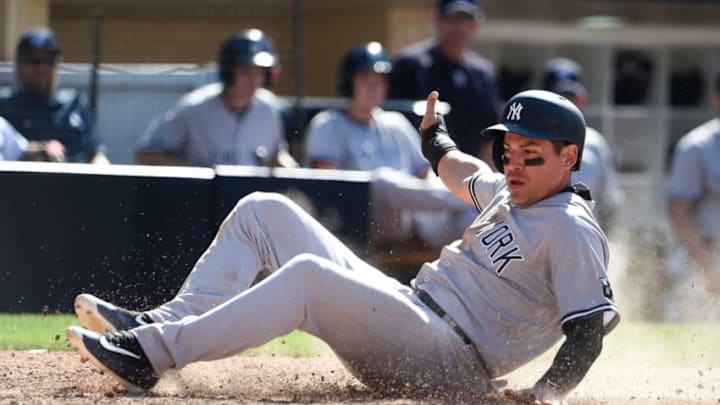 SAN DIEGO, CALIFORNIA - JULY 3: Jacoby Ellsbury #22 of the New York Yankees slides as he scores during the ninth inning of a baseball game against the San Diego Padres at PETCO Park on July 3, 2016 in San Diego, California. (Photo by Denis Poroy/Getty Images) SAN DIEGO, CALIFORNIA - JULY 3: Jacoby Ellsbury #22 of the New York Yankees slides as he scores during the ninth inning of a baseball game against the San Diego Padres at PETCO Park on July 3, 2016 in San Diego, California. (Photo by Denis Poroy/Getty Images)