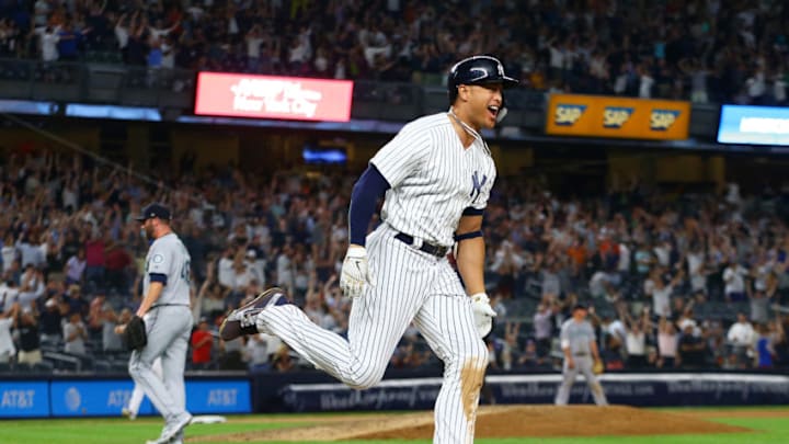 New York Yankees outfielder Giancarlo Stanton (Photo by Mike Stobe/Getty Images)