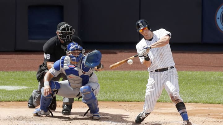 NEW YORK, NEW YORK - AUGUST 30: DJ LeMahieu #26 of the New York Yankees in action against the New York Mets at Yankee Stadium on August 30, 2020 in New York City. The Yankees defeated the Mets 8-7. (Photo by Jim McIsaac/Getty Images)