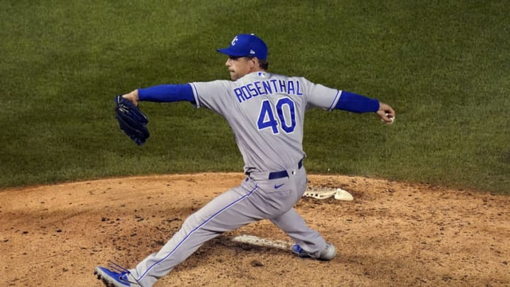 CHICAGO, ILLINOIS - AUGUST 04: Trevor Rosenthal #40 of the Kansas City Royals throws a pitch during the eighth inning of a game against the Chicago Cubs at Wrigley Field on August 04, 2020 in Chicago, Illinois. (Photo by Nuccio DiNuzzo/Getty Images) CHICAGO, ILLINOIS - AUGUST 04: Trevor Rosenthal #40 of the Kansas City Royals throws a pitch during the eighth inning of a game against the Chicago Cubs at Wrigley Field on August 04, 2020 in Chicago, Illinois. (Photo by Nuccio DiNuzzo/Getty Images)