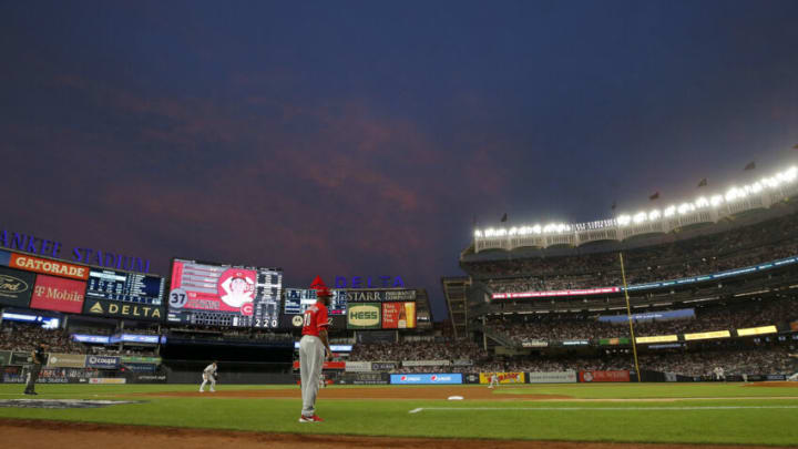 NEW YORK, NEW YORK - JULY 12: A general view as Gerrit Cole #45 of the New York Yankees delivers a pitch during the second inning against the Cincinnati Reds at Yankee Stadium on July 12, 2022 in New York City. (Photo by Jim McIsaac/Getty Images)