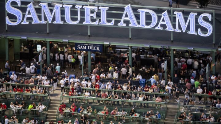 BOSTON, MA - AUGUST 13: An aerial general view of the Samuel Adams Deck during a game between the Boston Red Sox and the New York Yankees on August 13, 2022 at Fenway Park in Boston, Massachusetts.(Photo by Billie Weiss/Boston Red Sox/Getty Images)