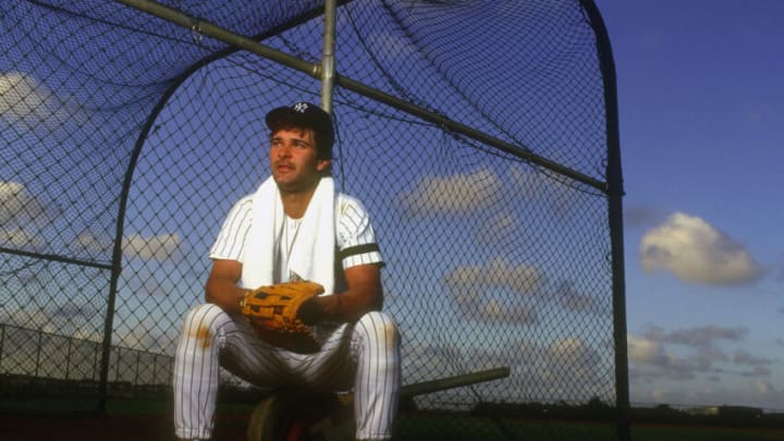 FORT LAUDERDALE, FL - CIRCA 1987: Don Mattingly #23 of the New York Yankees poses for this portrait during Major League Baseball spring training circa 1987 in Fort Lauderdale. Mattingly played for the Yankees from 1982-95. (Photo by Focus on Sport/Getty Images)