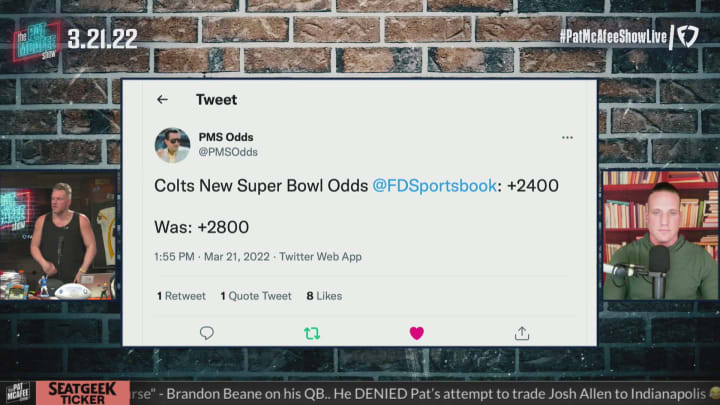Indianapolis Colts New Super Bowl Odds – The Pat McAfee Show