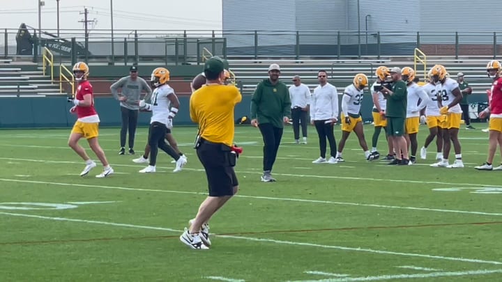 Jordan Love, Sean Clifford, Michael Pratt at Green Bay Packers OTAs