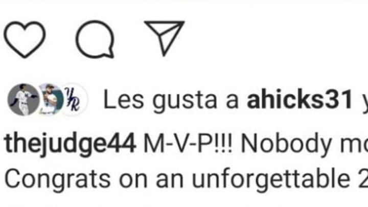 Aaron Judge congratulated Jose Altuve after Altuve won the 2017 AL MVP race. Did he delete his post?