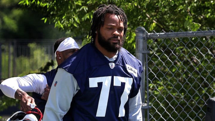 Michael Bennett en la práctica de New England