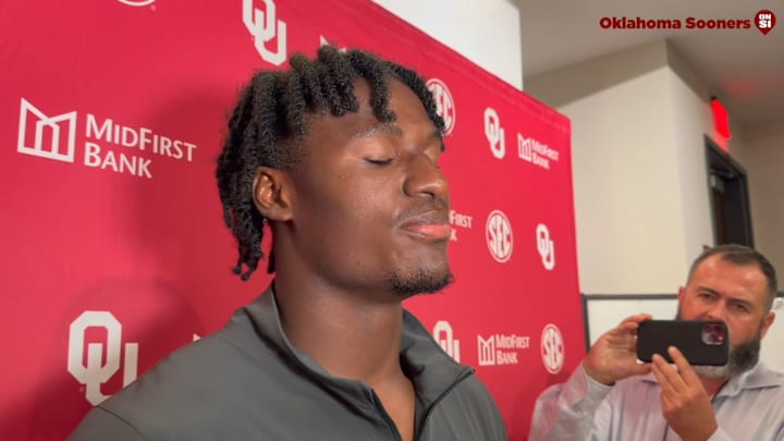 Oklahoma LB Sammy Omosigho Houston Postgame