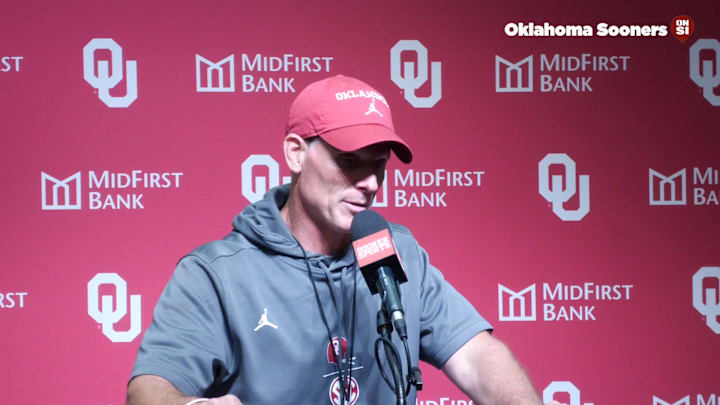 Oklahoma Sooners head coach Brent Venables scrimmage postgame