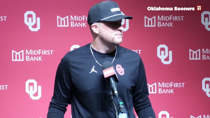 Oklahoma Sooners offensive coordinator Ben Arbuckle scrimmage postgame