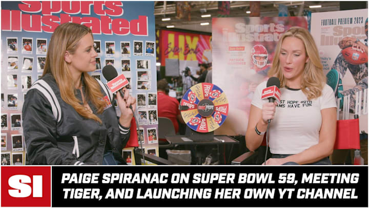 Paige Spiranac Reveals Which Superstar Golfer Blocked Her | Super Bowl Radio Row Paige Spiranac Reveals Which Superstar Golfer Blocked Her | Super Bowl Radio Row