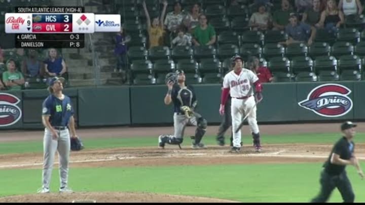 Red Sox prospect Johanfran Garcia DESTROYS a walk-off Home Run to win it for the Greenville Drive!